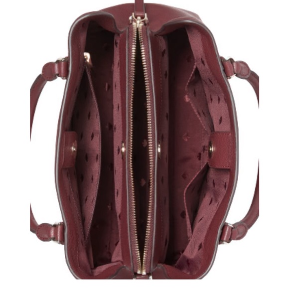 Kate Spade ♠️ JACKSON MEDIUM TRIPLE COMPARTMENT SATCHEL & MATCHING WALLET berry - Picture 9 of 15